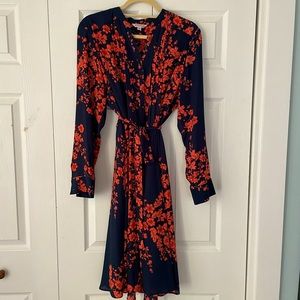Nanette Lepore Size 12 Navy Coral Dress
